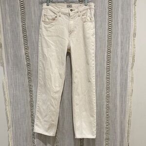 Faherty Women's Straight Leg White Jeans